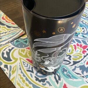 Starbucks 2019 Black and gold mermaid cerámic travél tumbler